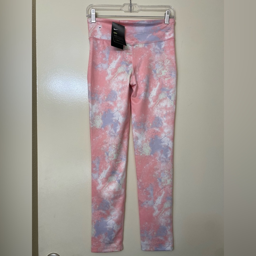 Nike Girl’s Pink Tie-Dye Leggings - Picture 3 of 5